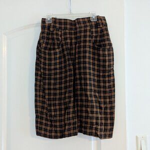 80s Vintage Black and Orange Plaid skirt